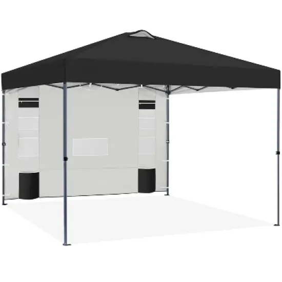 Yaheetech 10x10FT Pop-up Canopy with One-Push-To-Lock Setup Mechanism and Sidewallwith Pockets image {7}