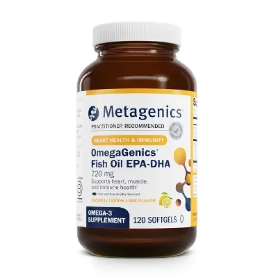 Metagenics OmegaGenics Fish Oil 720mg, High Potency Omega-3 EPA & DHA, Heart, Musculoskeletal & Immune Health Support, 120 Softgels image {8}