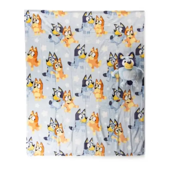 Bluey Pillow and Throw Blanket Blue image {4}