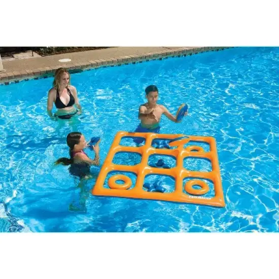 Swimline 48" Orange and Blue Reversible Tic Tac Toe Inflatable Pool Game image {4}