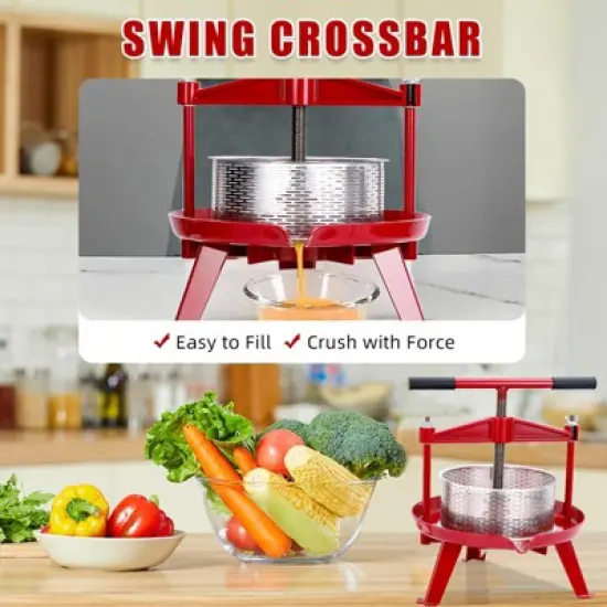 Fruit Wine Press, Manual Fruit and Wine Press With T-Handle, Stainless Steel, Stable Triangular Structure, Wine Making Press image {2}