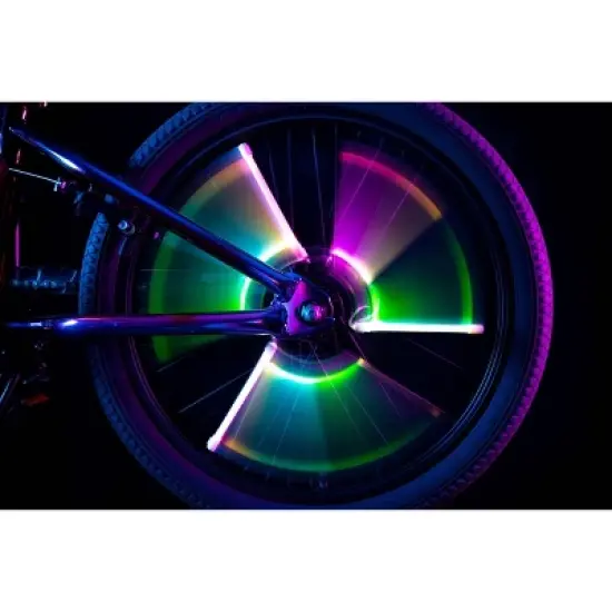 Brightz Spin Morphing Bicycle Spoke Tubes LED Light: Silicone & ABS Material, 20-Hour Battery image {1}