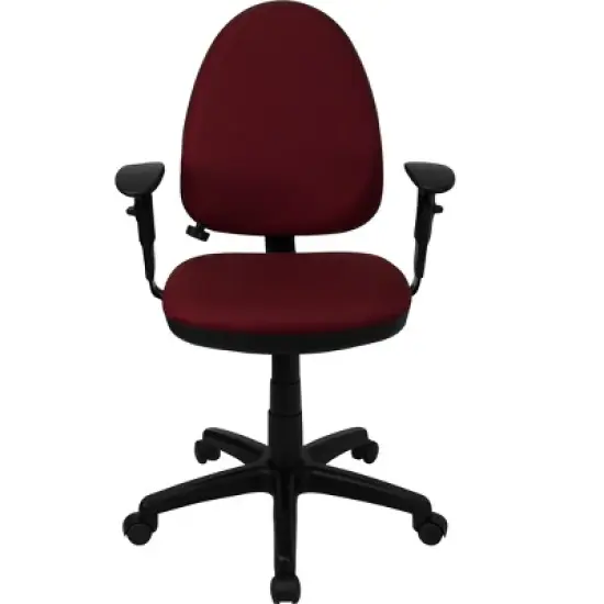 Flash Furniture Mid-Back Fabric Multifunction Swivel Ergonomic Task Office Chair with Adjustable Lumbar Support and Adjustable Arms image {3}