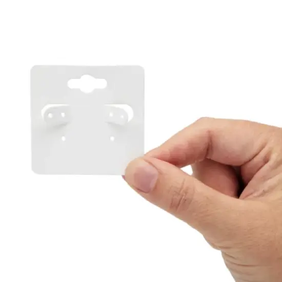 Earring Cards - 200-Pack Hanging Earring Card Holder, Paper Jewelry Display Cards for Earrings, Ear Studs, White, 2 x 2 Inches image {5}