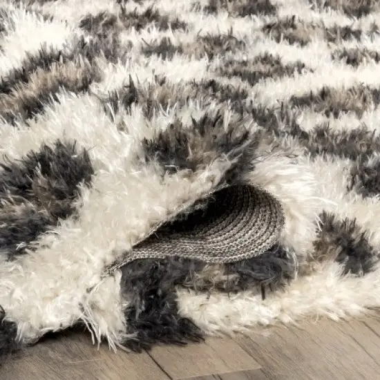 Kenina Leopard Shag Area Rug image {3}