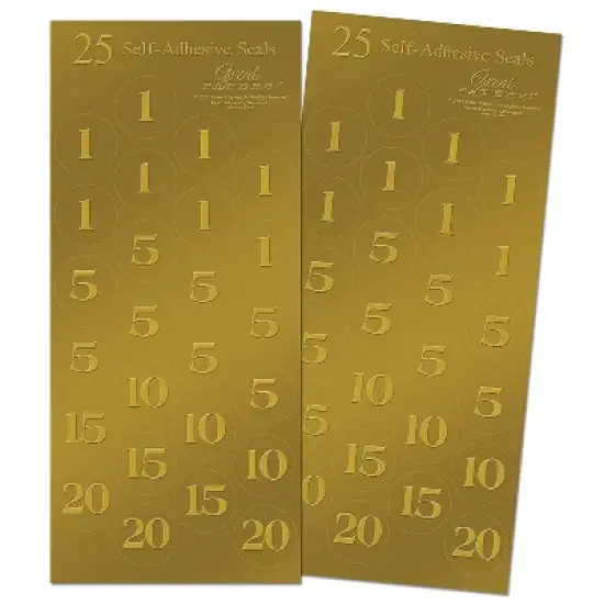 Great Papers! Number Foil seals Gold 50/Pack (2015114PK2) image {3}