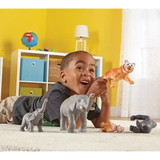 Learning Resources Jumbo Jungle Animals: Mommas and Babies, Momma and Baby Elephant, Momma and Baby Gorilla, and Momma and Baby Tiger, 6 Animals image {1}
