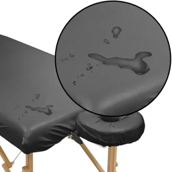 Saloniture 2-Piece Waterproof Massage Table Sheet Set - Includes Machine Washable Fitted Sheet and Face Cradle Cover image {2}