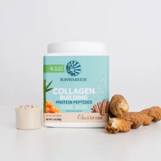 Sunwarrior Vegan Collagen Building Peptides Plant-Based Protein Powder, Hyaluronic Acid & Biotin for Hair Skin Nail Support, 500gm image {1}