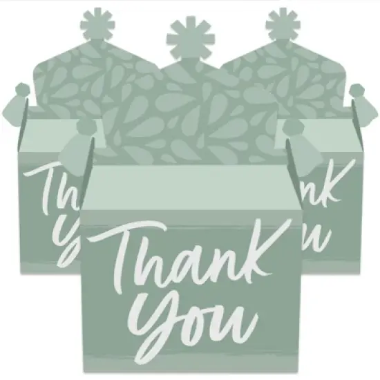 Big Dot of Happiness Sage Green Elegantly Simple - Treat Box Party Favors - Guest Party Favors Goodie Gable Boxes - Set of 12 image {1}