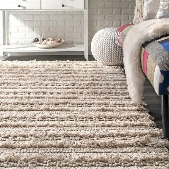 nuLOOM Handmade Emerita Tassel Shag Area Rug image {3}