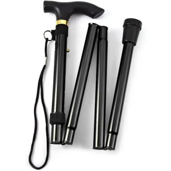 Attop Folding Lightweight Walking Stick - Adjustable Aluminum Metal Collapsible Travel Cane with Non-Slip Rubber Base image {6}
