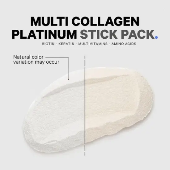 Codeage Multi Collagen and Biotin 10,000 mcg + Vitamin C Powder Supplement, B6 & D3 - Platinum - 30 Stick Packs image {7}