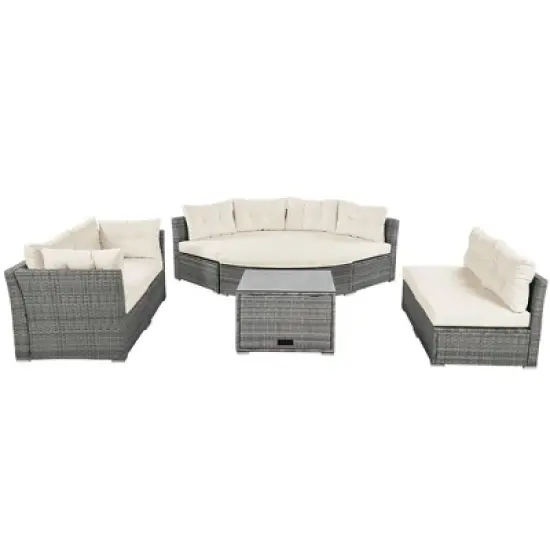 9-Piece Outdoor Patio Sectional Sofa Set with Coffee Table, Free Combination image {7}
