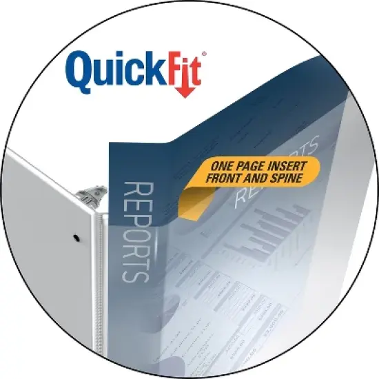 Stride QuickFit D-Ring View Binder 1" Capacity 8 1/2 x 11 White 87010 image {3}