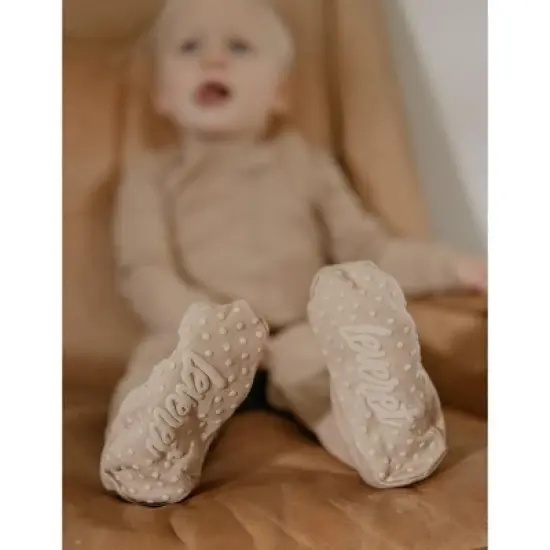 Leveret Toddler Footed Cotton Solid Neutral Color Pajamas image {8}