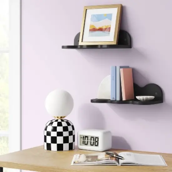 12" Wavy Wall Shelf 2pk Black - Room Essentials&trade; image {1}