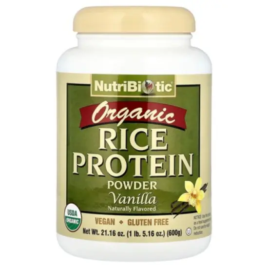 NutriBiotic Organic Rice Protein Powder, Vanilla, 1 lb 5.16 oz (600 g) image {4}