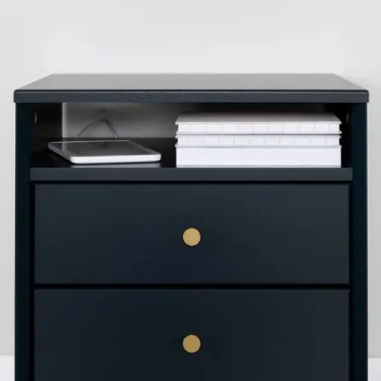 Dylane 2-Drawer Nightstand Navy - South Shore image {4}