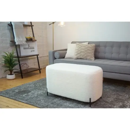 32" Modern Decorative Bench with Metal Base - WOVENBYRD image {5}