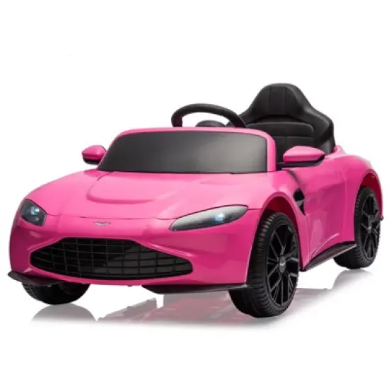 12V Ride on Sports Car for Kids, Licensed Aston Martin Battery Powered Car Toddles, Ride on Toy with RC, Horn, Soft Start image {8}