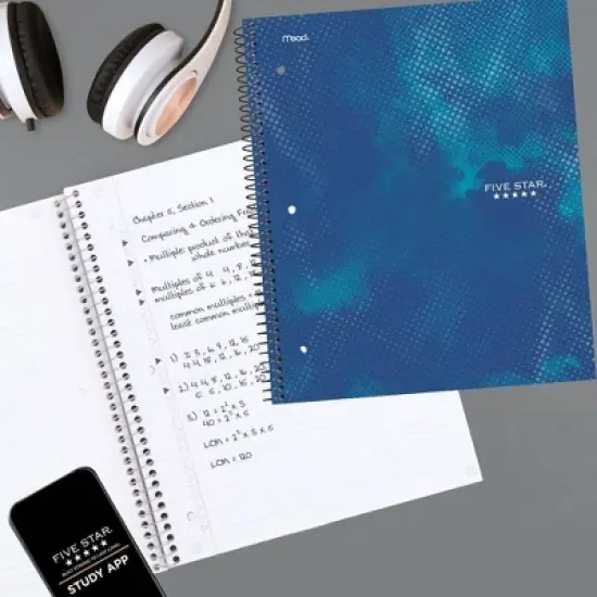 Five Star Active Subject Notebook 80ct Blue image {6}