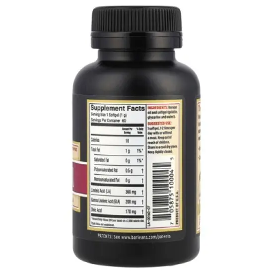 Barlean's Borage Oil, 1,000 mg, 60 Softgels image {1}