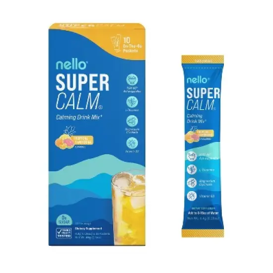 Nello Supercalm Calming Drink Mix Supplement Powder - Tropical Tangerine - 1.5oz/10ct image {6}