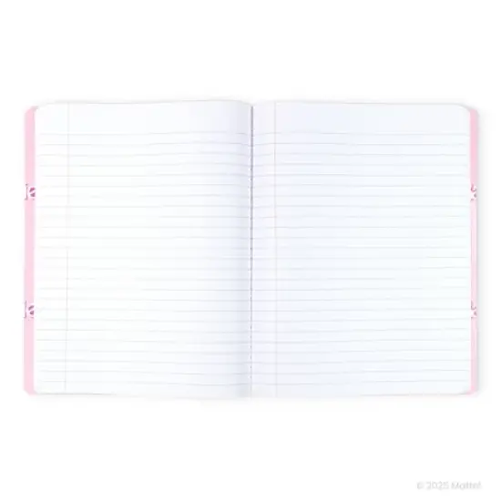 Yoobi Composition Book 7.5"x9.75" Wide Ruled with Pen Barbie Logo, School Supplies image {4}