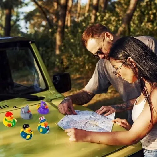 Syncfun 15 Pcs Rubber Ducks Bath Toys Birthday Gifts for Kids, Random Assortment Mini Rubber Duckie Toys with Mesh Carry Bag image {5}