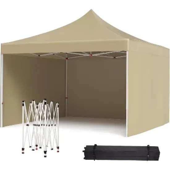 Pop Up Canopy Tent, 10 x 10 Ft Commercial Instant Shade Canopy with Roller Bag, Outdoor Portable Canopy for Events, Parties, Camping image {10}