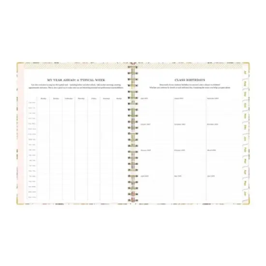 Day Designer 8.5"x11" 2025-2026 Weekly/Monthly Wirebound Teacher Lesson Planner Clipboard Hardcover Butterfly Garden, Teacher Supplies image {9}