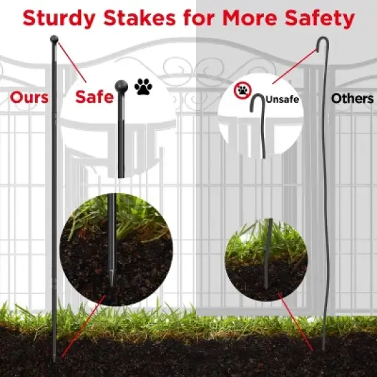 Artloge 8 Panels Heavy Duty Metal Dog Panel Pet Playpen Indoor Outdoor Foldable Dog Exercise Fence with Gate for Large Medium Pets Camping Yard image {4}