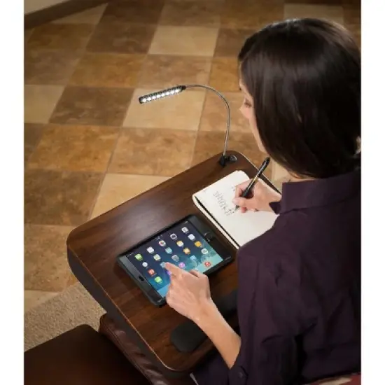 Sofia + Sam Memory Foam Lap Desk with USB Light Portable - Black image {3}