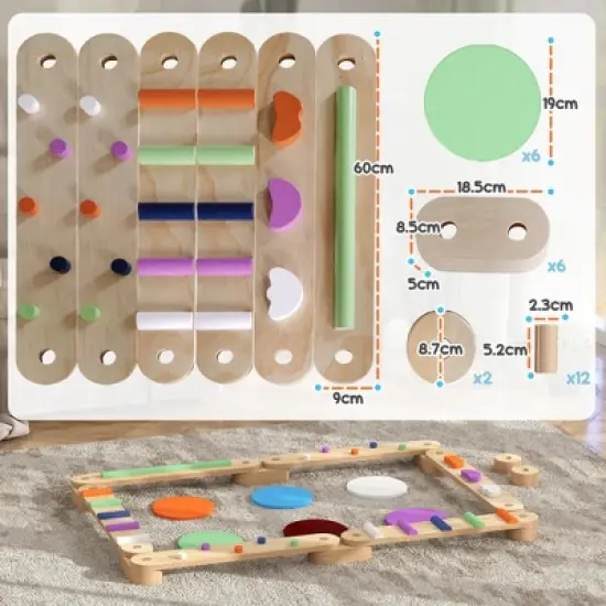 Dexmalle Kids Wooden Balance Board with Stepping Stones image {9}
