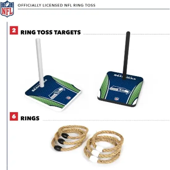 NFL Seattle Seahawks Solid Wood Quoits Toss Game image {1}