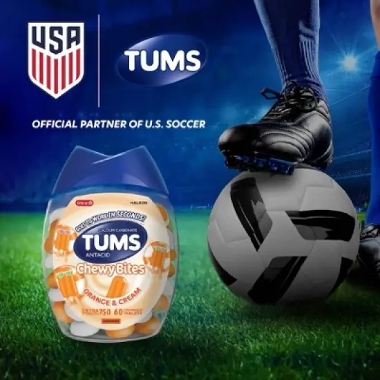 Tums Chewy Bites Orange and Cream Extra Strength Chewable Antacid for Heartburn - 60ct image {3}