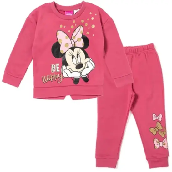 Disney Minnie Mouse Fleece Pullover Sweatshirt Pants Set Gray image {10}