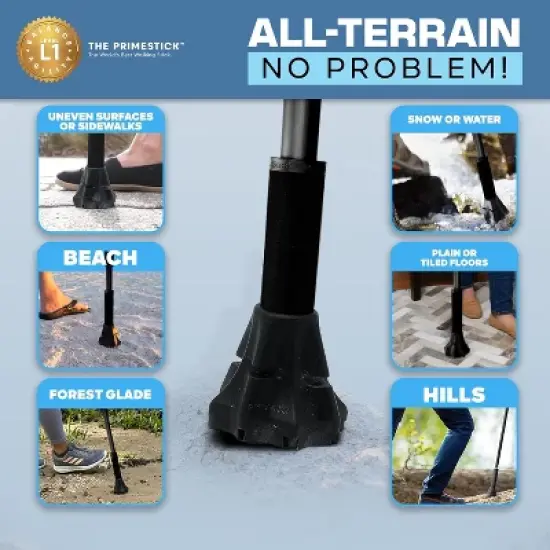 Hachikiko PrimeStick Stable Anti Slip Lightweight Walking Aid, Multi-functional for All Terrains image {4}