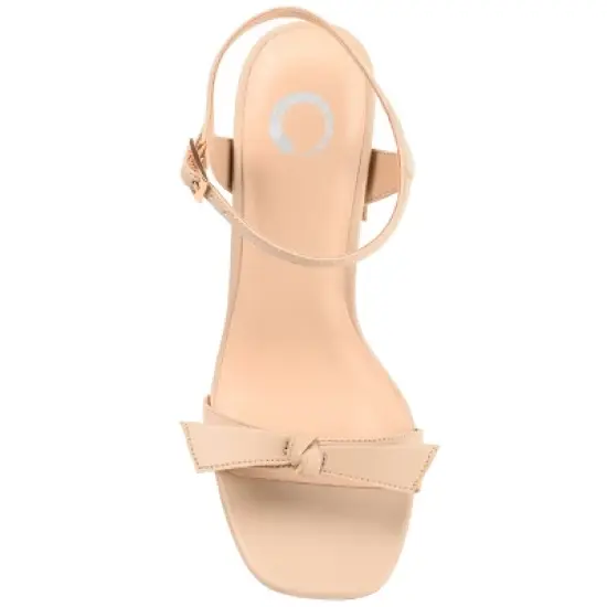 Journee Collection Womens Dianne Tru Comfort Foam Open Square Toe Stacked Heel Sandals Nude 10 image {3}