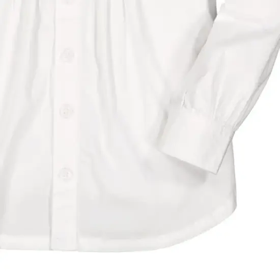 Hope & Henry Girls' Organic Cotton Ruffle Neck Blouse with Pintucks, Toddler image {2}