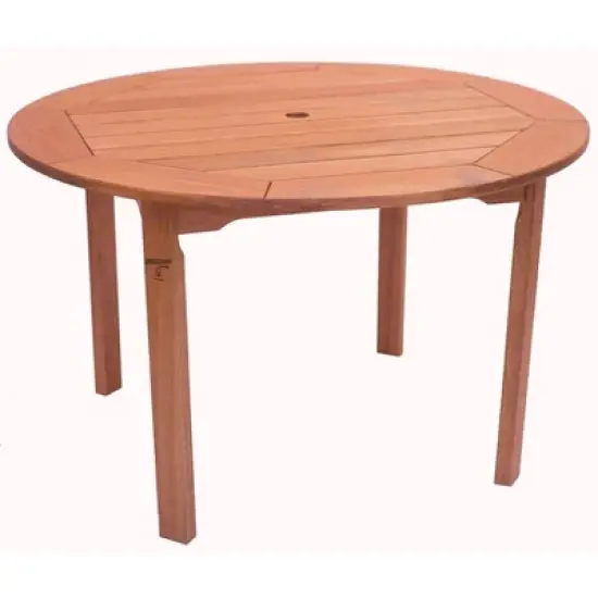 Milano 5pc Patio Eucalyptus Wood Round Dining Set - International Home Miami image {2}