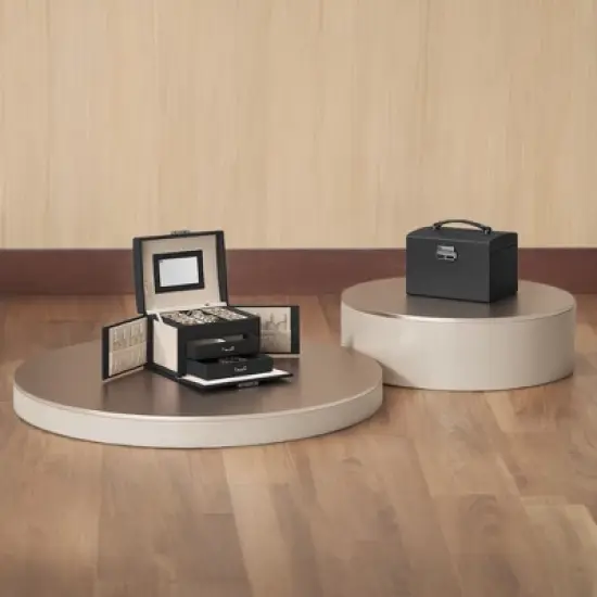 3-Tier Jewelry Box, Lockable Travel Case with Handle image {2}