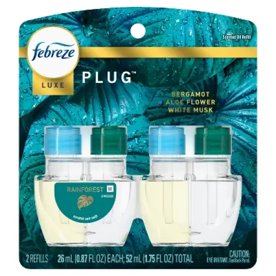 Febreze Luxe Plug Dual Refill Air Freshener - Rainforest - 1.75 fl oz/2ct image {1}