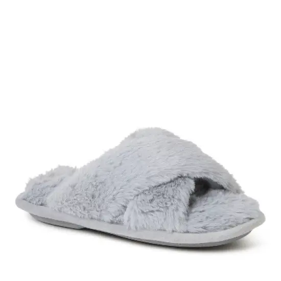 Dearfoams Kid's Jess Furry Crossband Slide Slippers image {6}