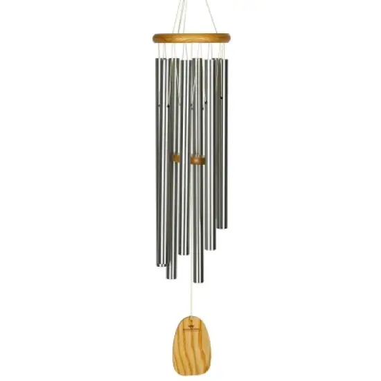 Woodstock Wind Chimes Signature Collection, Woodstock Meditation Chime,  39'' Silver Wind Chime TMS image {2}