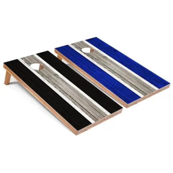 Skip's Garage Black and Royal Striped Cornhole Board Set, Includes 2 Boards, 8 Bags image {6}