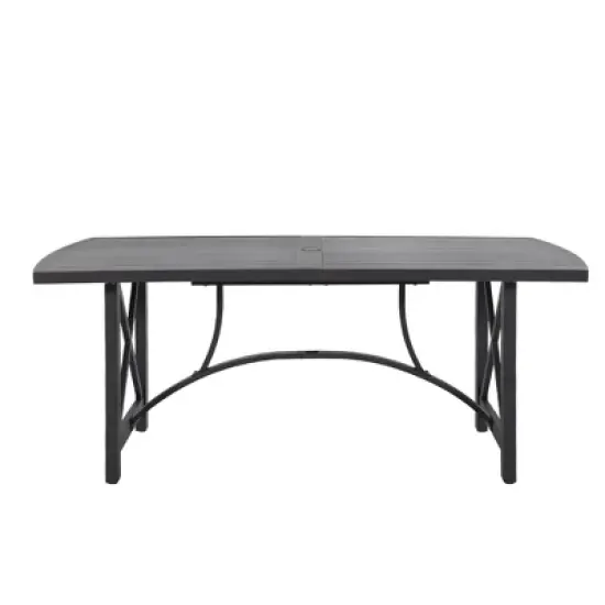 COWLOWN Aluminum Double Panel Outdoor Dining Table for 8, Painted Finish Rectangular Patio Table for Garden, Deck, or Backyard image {3}