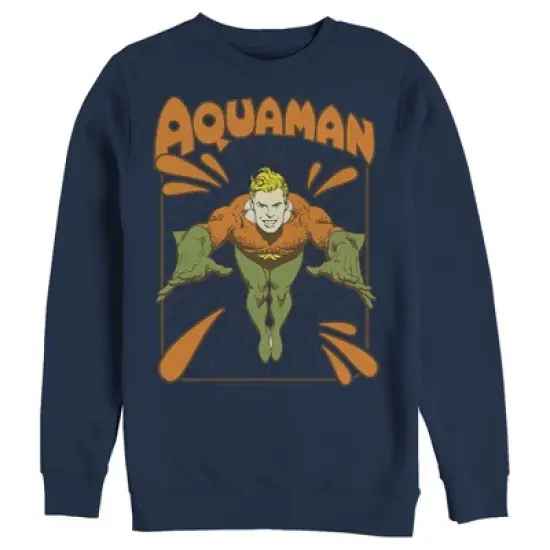 Men's Justice League Aquaman Vintage Sweatshirt image {3}