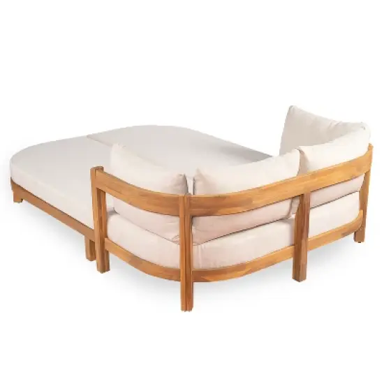 Scott Living Donovan Outdoor Acacia Wood Daybed with Cushion image {4}